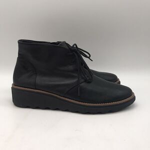 Clarks Collection Side Zip Ankle Booties Women's 7.5 Black Chukka Boots 13288